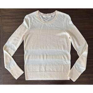 Rag & Bone Sweater Womens XS Cream Sheer Stripe Merino Wool Knit Top Neutral